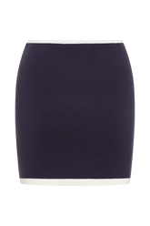 Becky Contrast Knit Mini Skirt - Navy & Ivory
